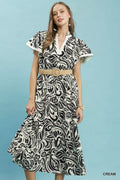 Umgee Paisley Print Midi Dress with Side Pockets