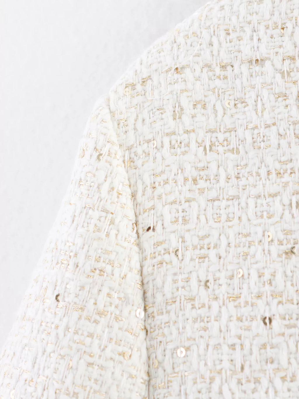 Tweed Button Up Cropped Outerwear