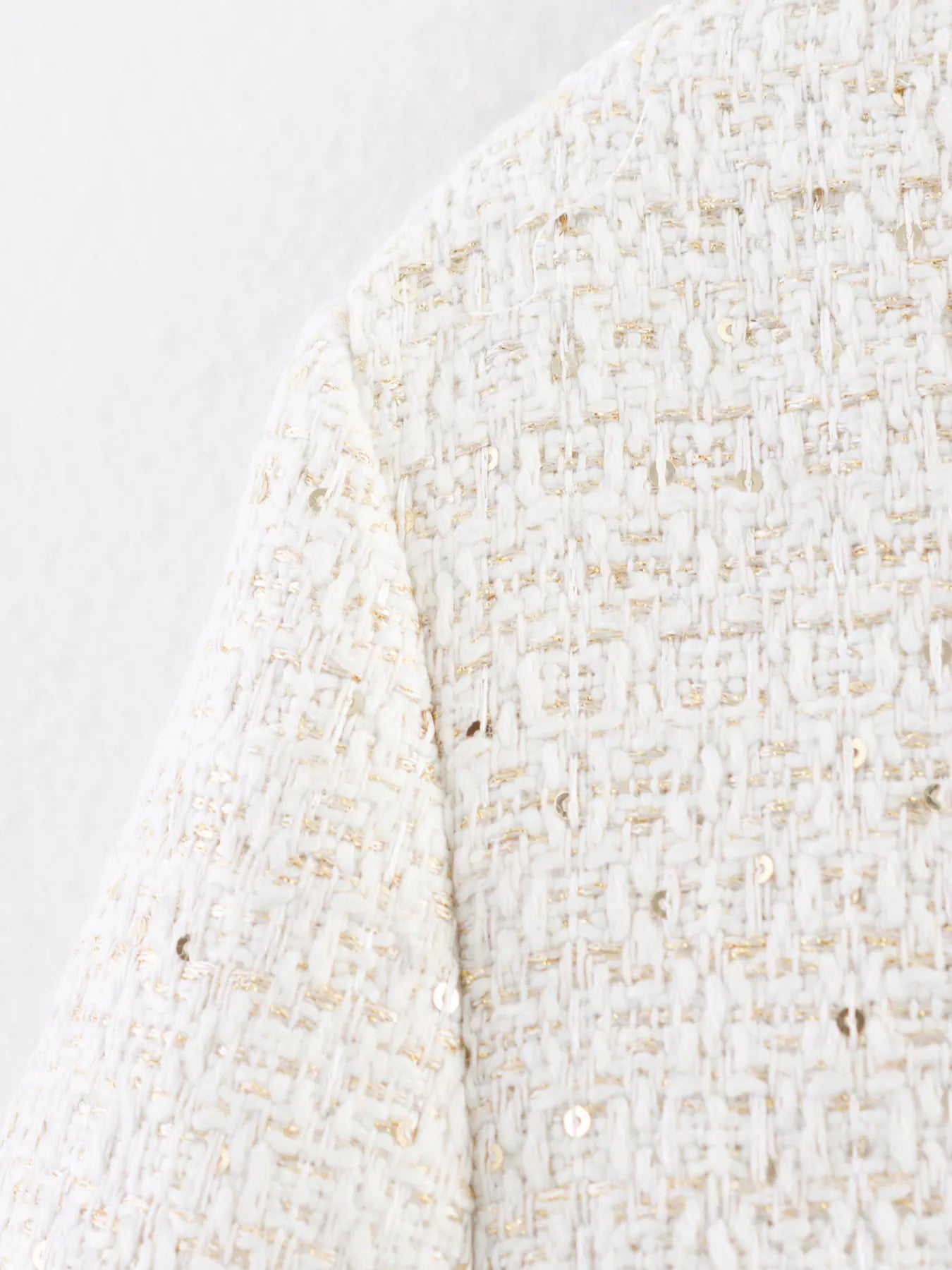Tweed Button Up Cropped Outerwear