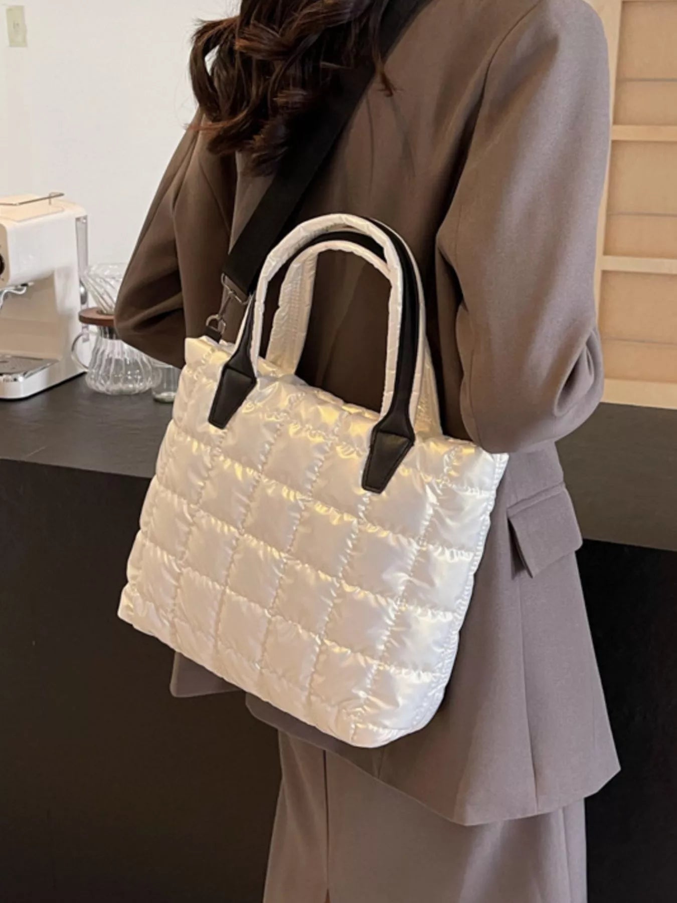 Bubble Textured Tote Crossbody Bag