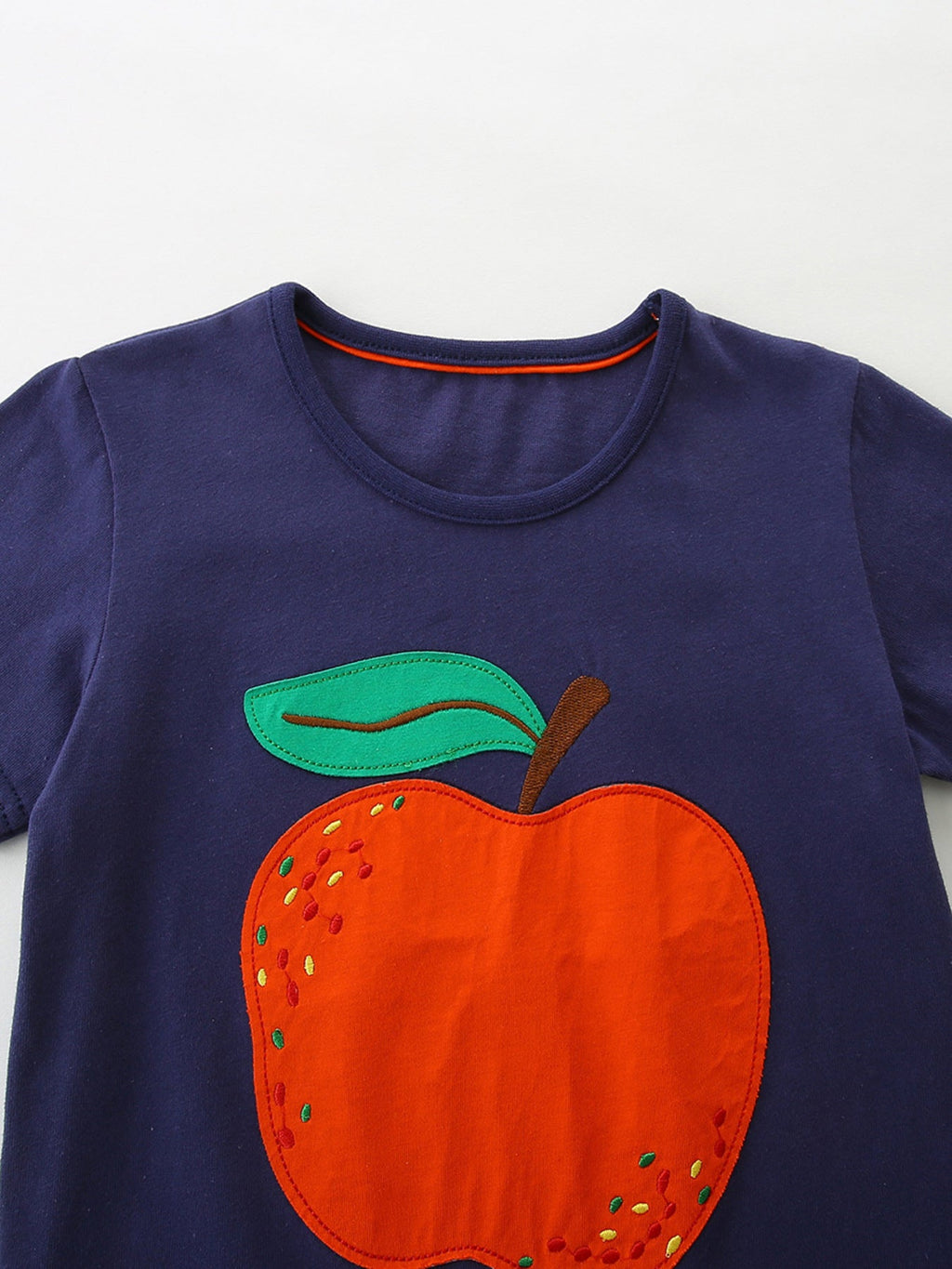 Children's Apple Embroidered T-Shirt & Shorts Set