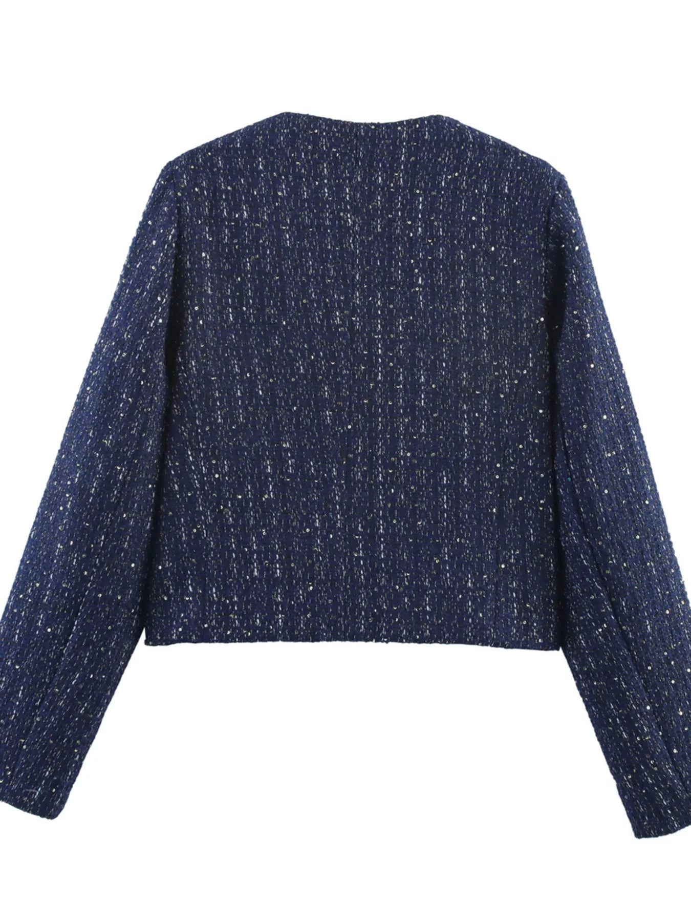 Tweed Button Up Cropped Outerwear
