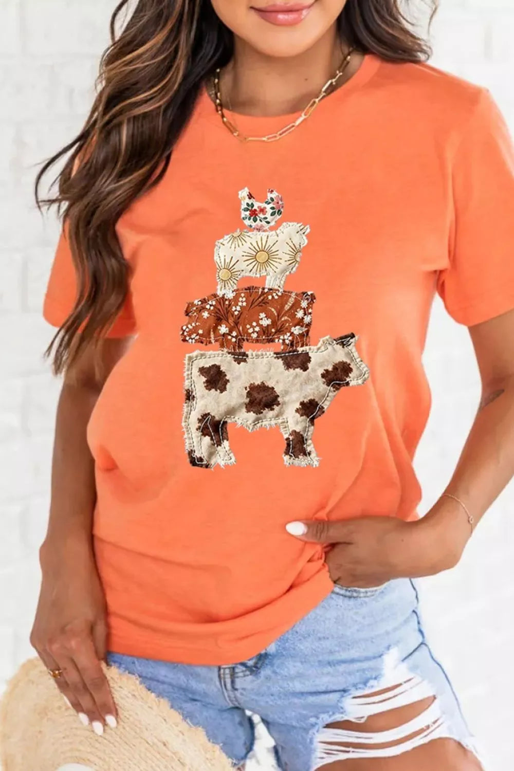 Unique Animal Design Short Sleeve T Shirt