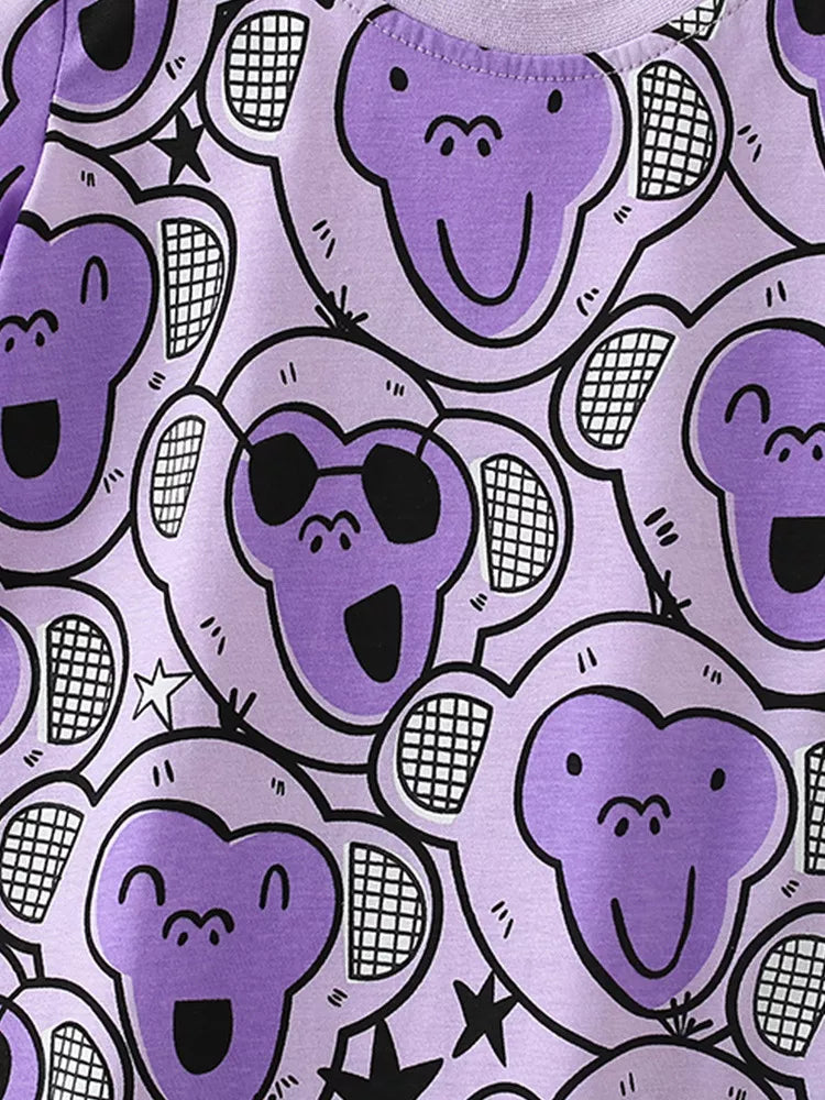 Children's Monkey Print Tee and Shorts Set