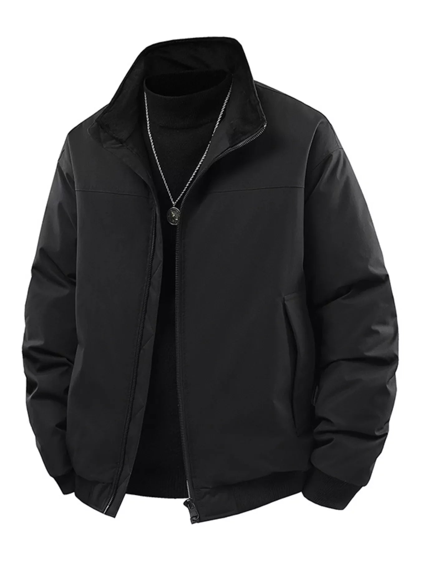 Men's Casual Stand Collar Lightweight Bomber Jacket
