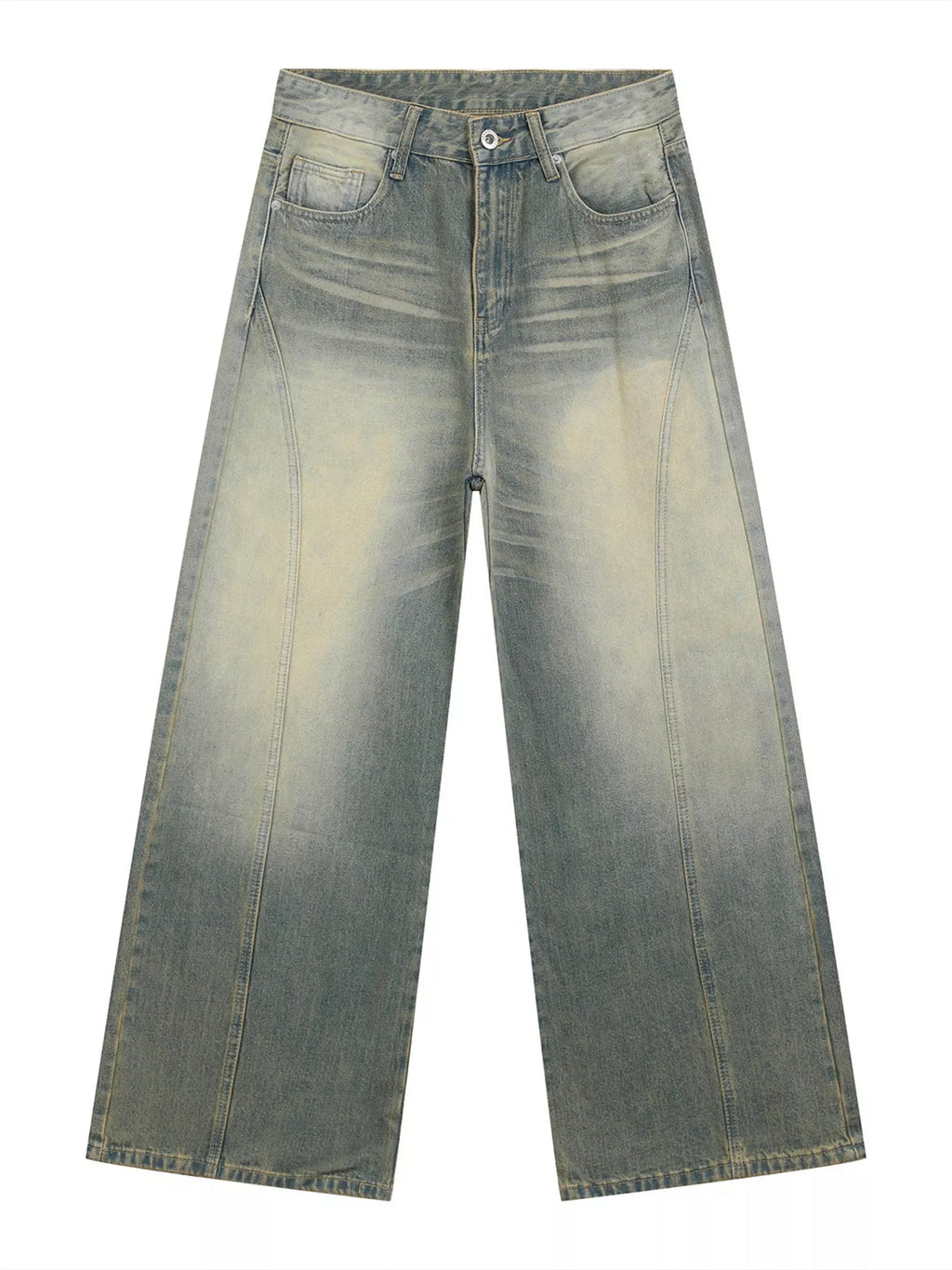Men's Vintage Wash Wide Leg Jeans