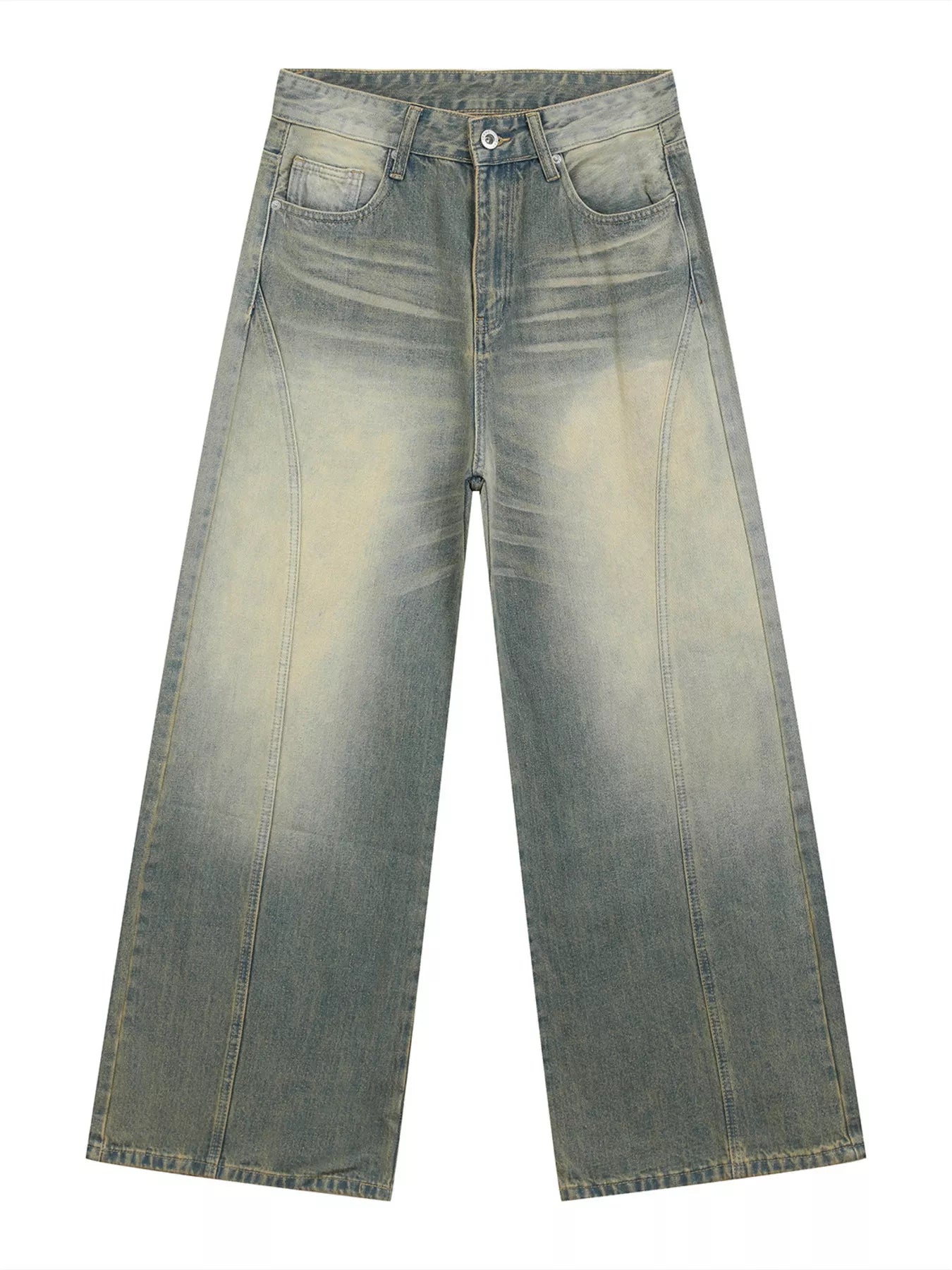 Men's Vintage Wash Wide Leg Jeans