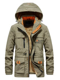 Men's Plus Size Zip Up Warm Hooded Parka Jacket