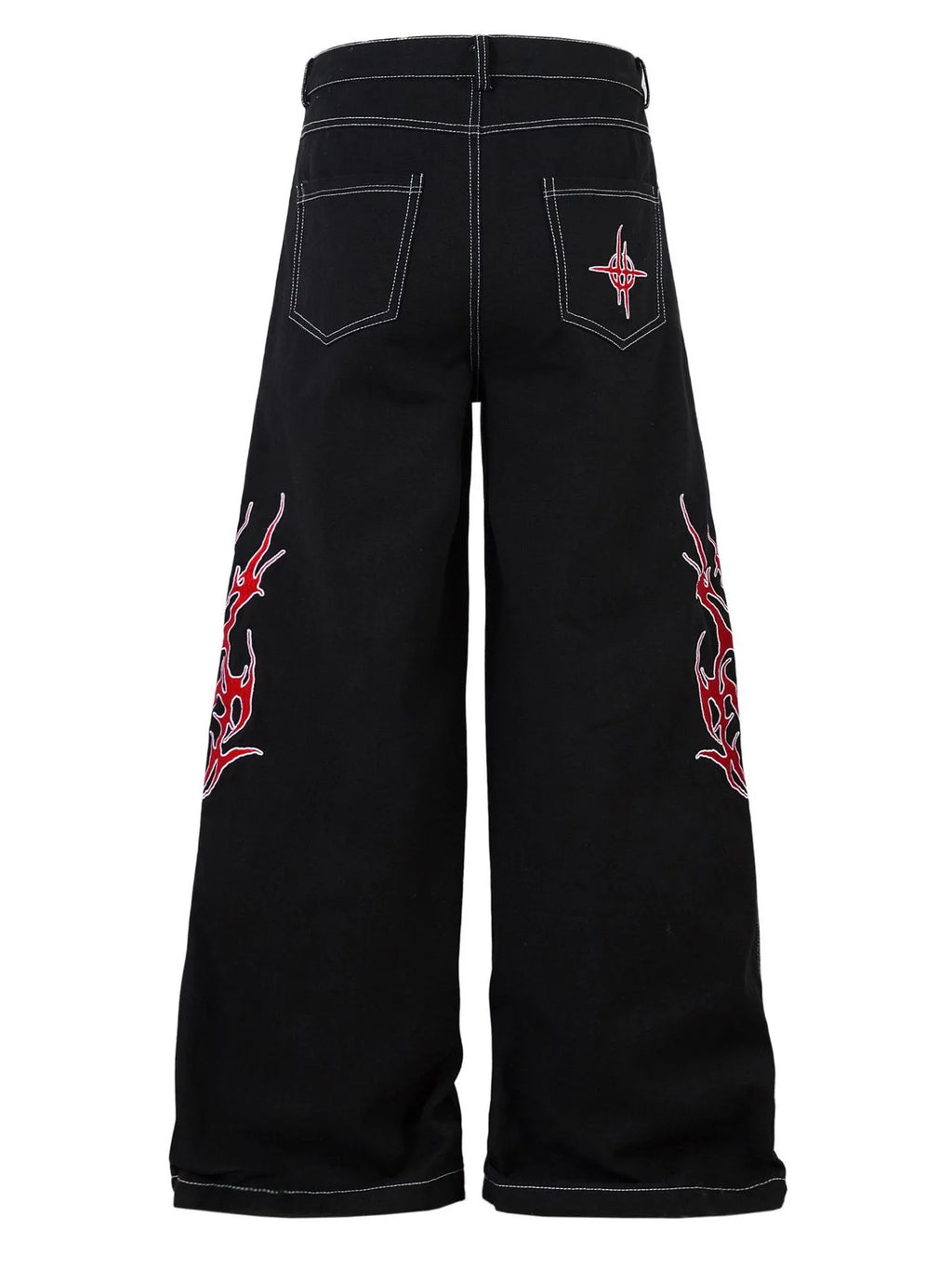 Men's Lightning Pattern Wide leg Jeans