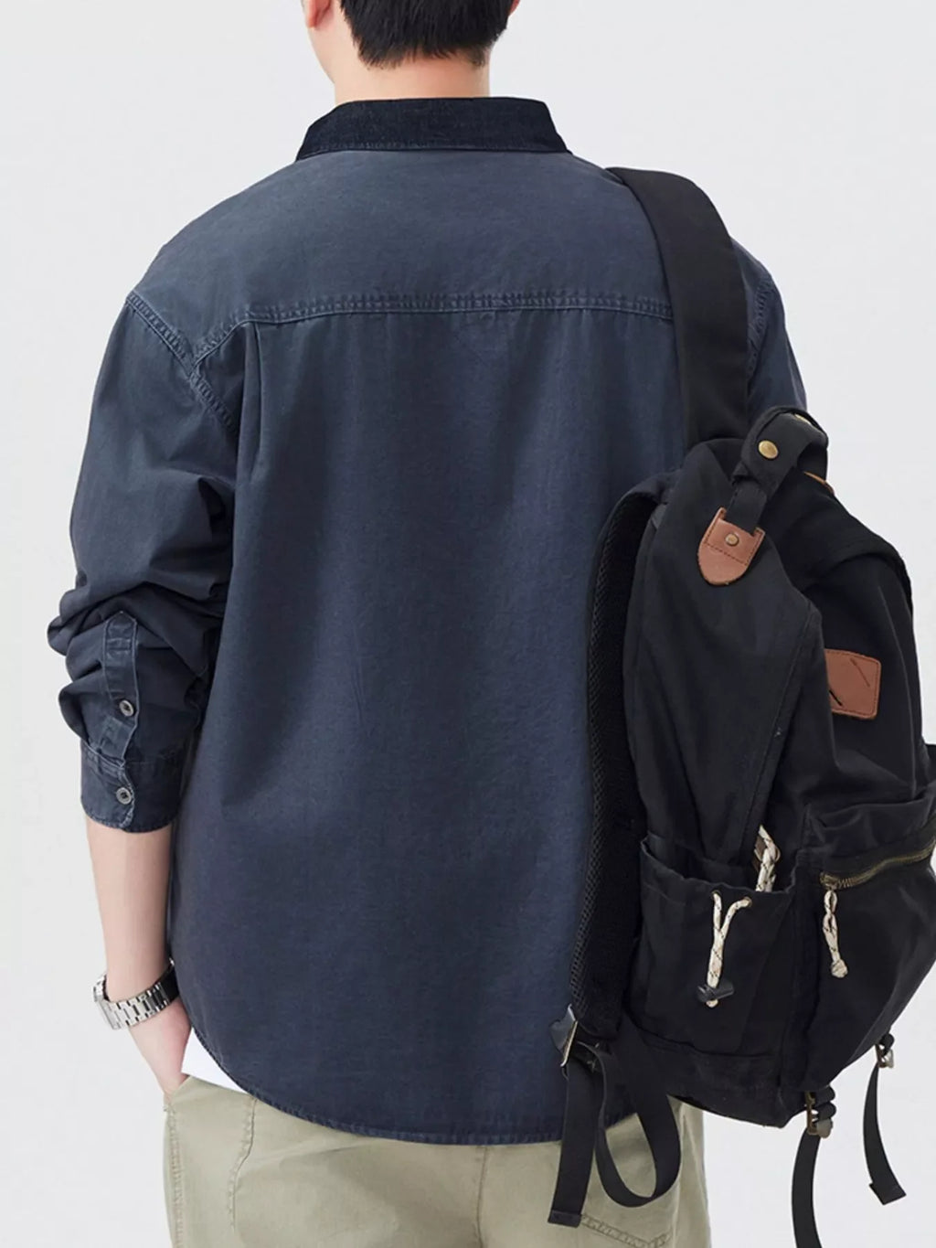 Men's Plus Size Button Up Long Sleeve Shirt