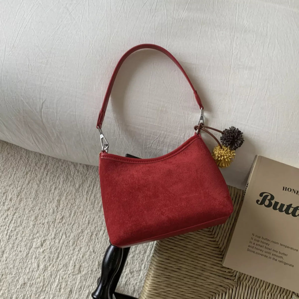 Suede Crossbody Bag with Adjustable Shoulder Strap