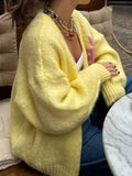 Button Up Dropped Shoulder Cardigan
