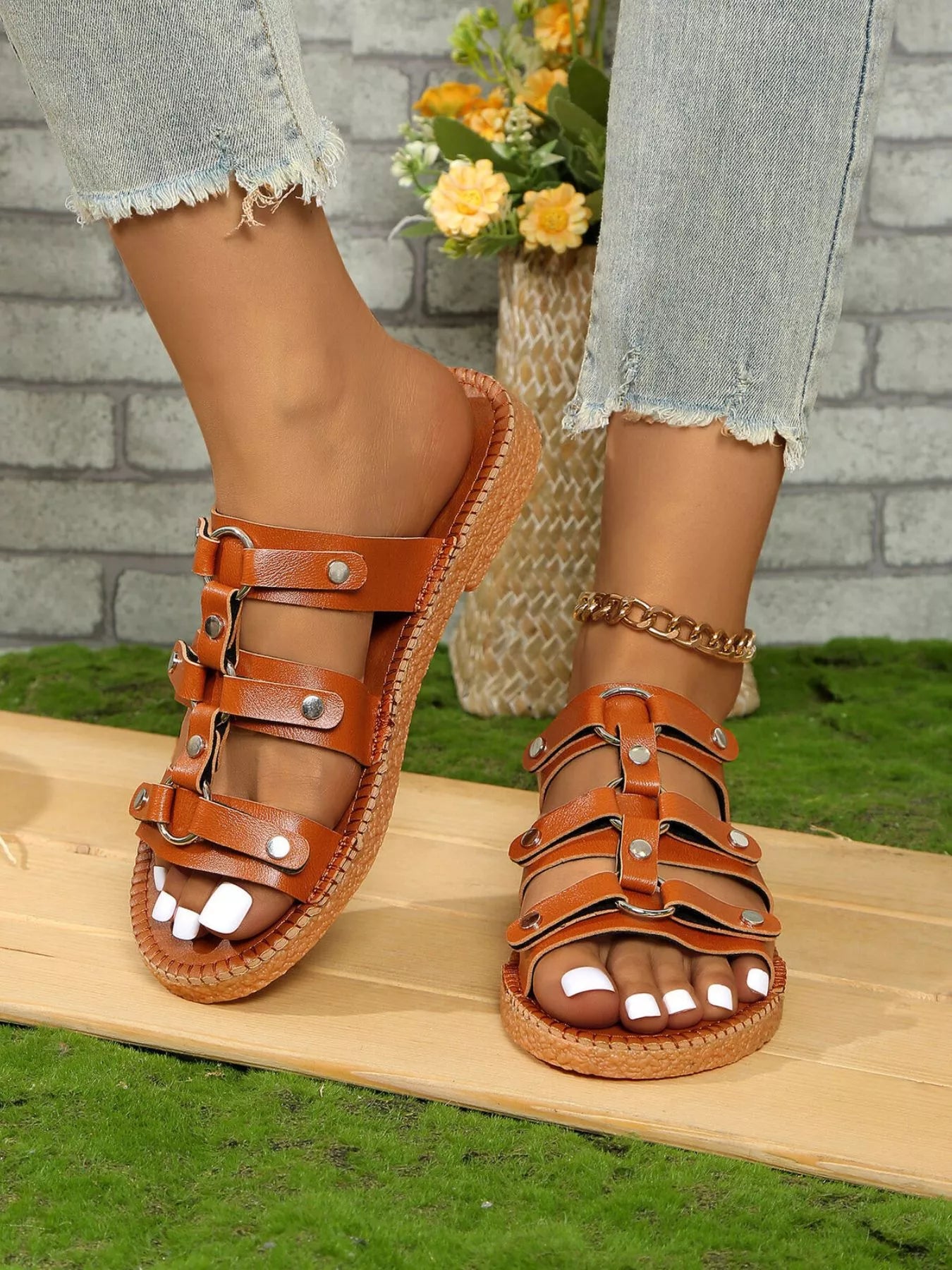 Open Toe Flats Sandals