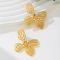 18K Gold-Plated Butterfly Flower Statement Earrings