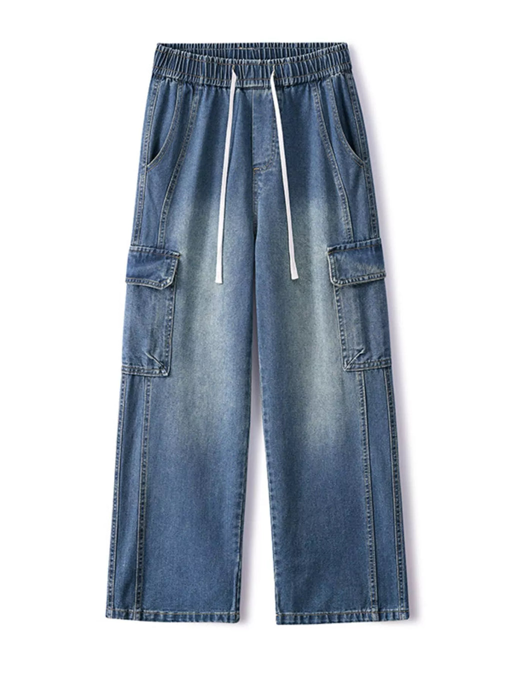 Men's Full Size Wide Leg Cargo Jeans Plus Size