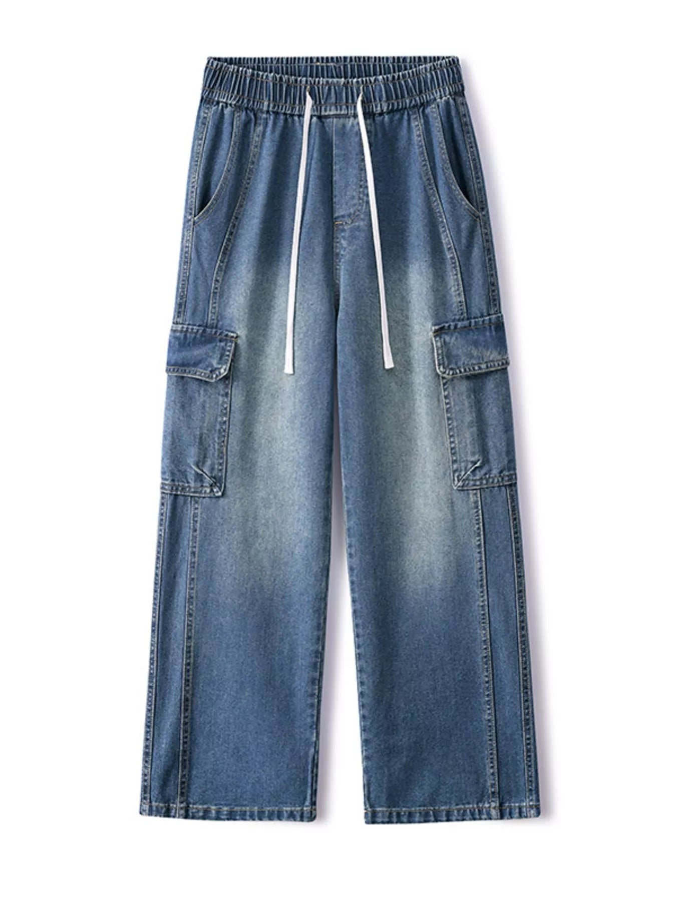 Men's Full Size Wide Leg Cargo Jeans Plus Size