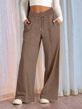 Full Size Drawstring Relaxed Fit Wide Leg Pants Plus Size