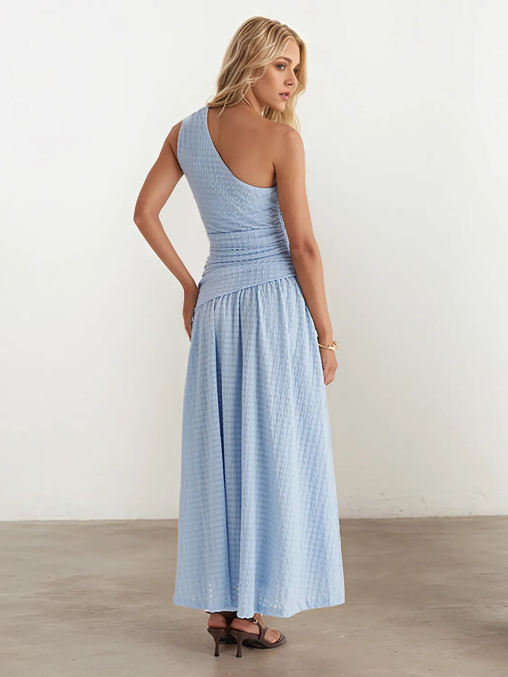 Textured Single Shoulder Dress
