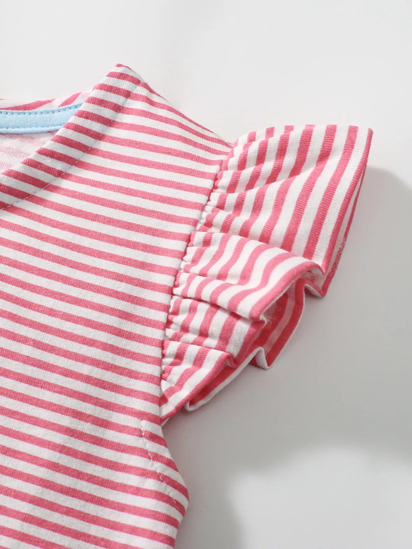 Children's Dog Striped Ruffled Dress