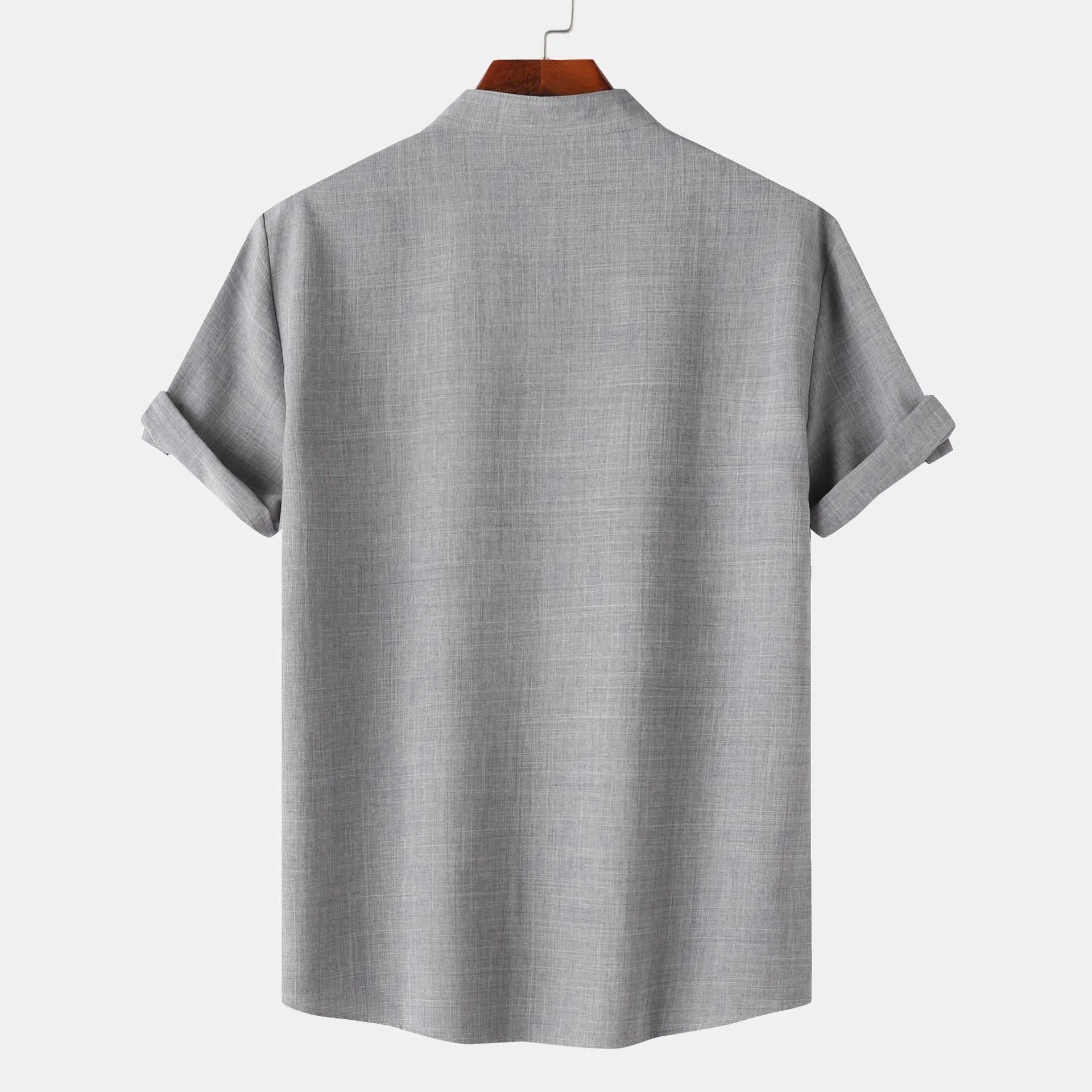 Men's Button Detail Short Sleeve Blouse