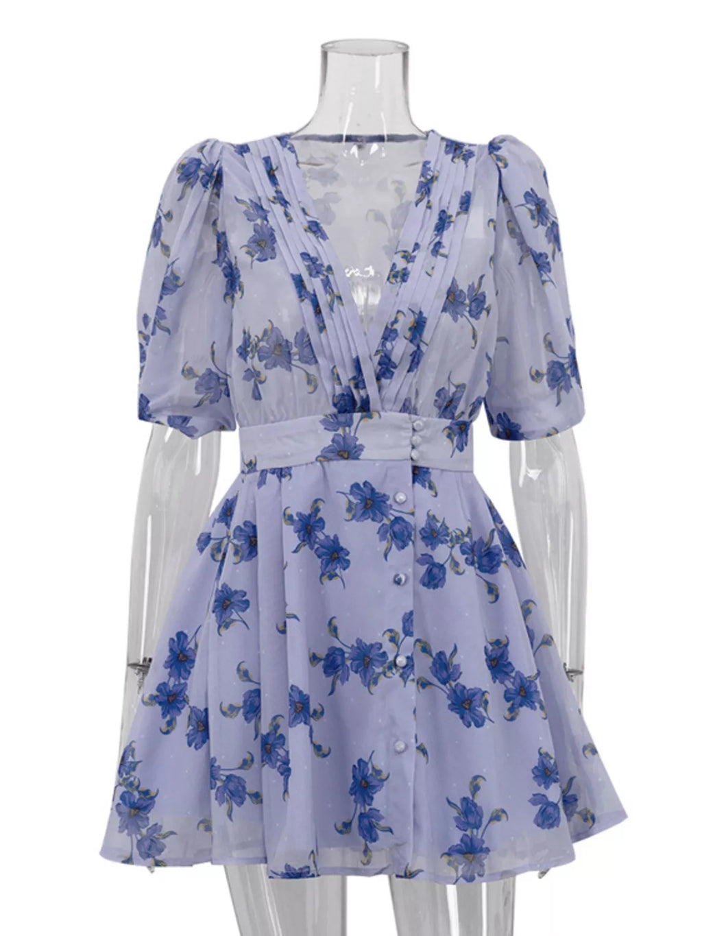 Floral Puff Sleeve Mini Dress