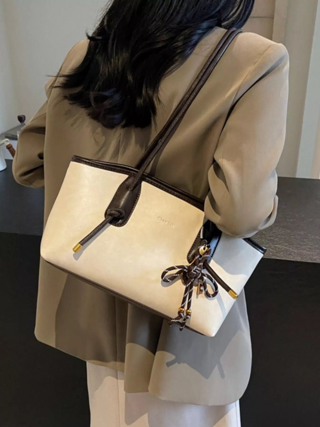 Two-Tone Shoulder Bag