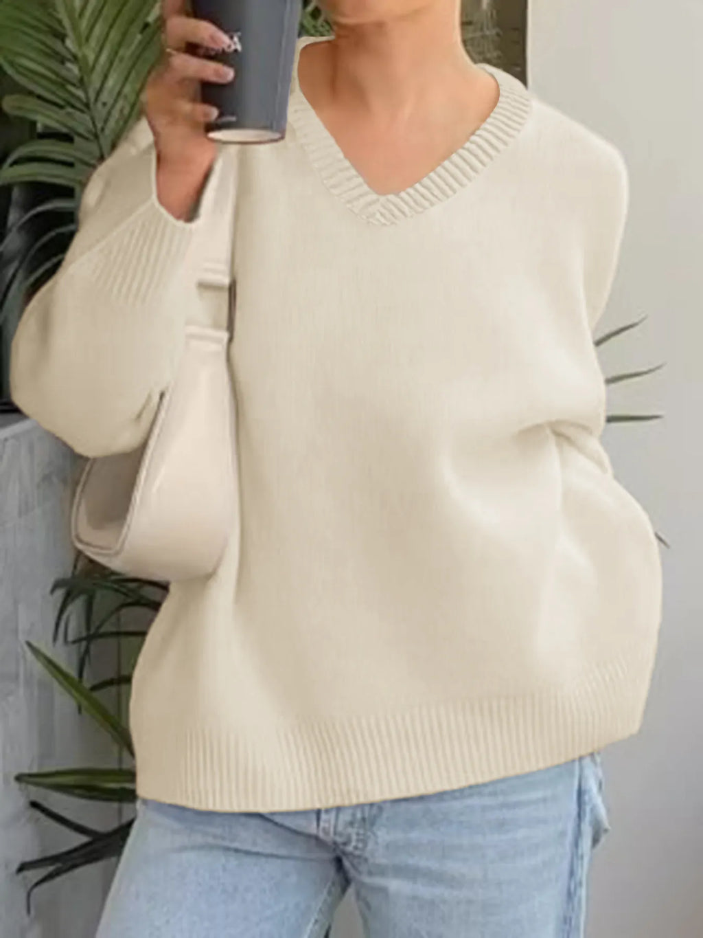 V-Neck Long Sleeve Sweater
