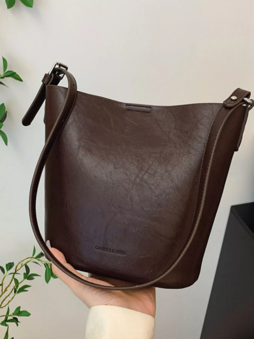 Vintage Style Bucket Crossbody Bag