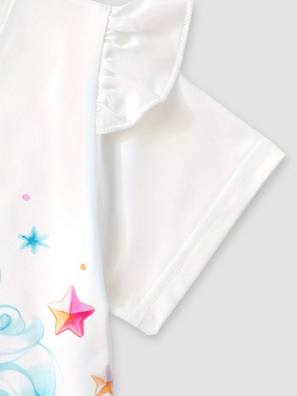 Children's Unicorn Print Ruffle Sleeve Top and Shorts Set