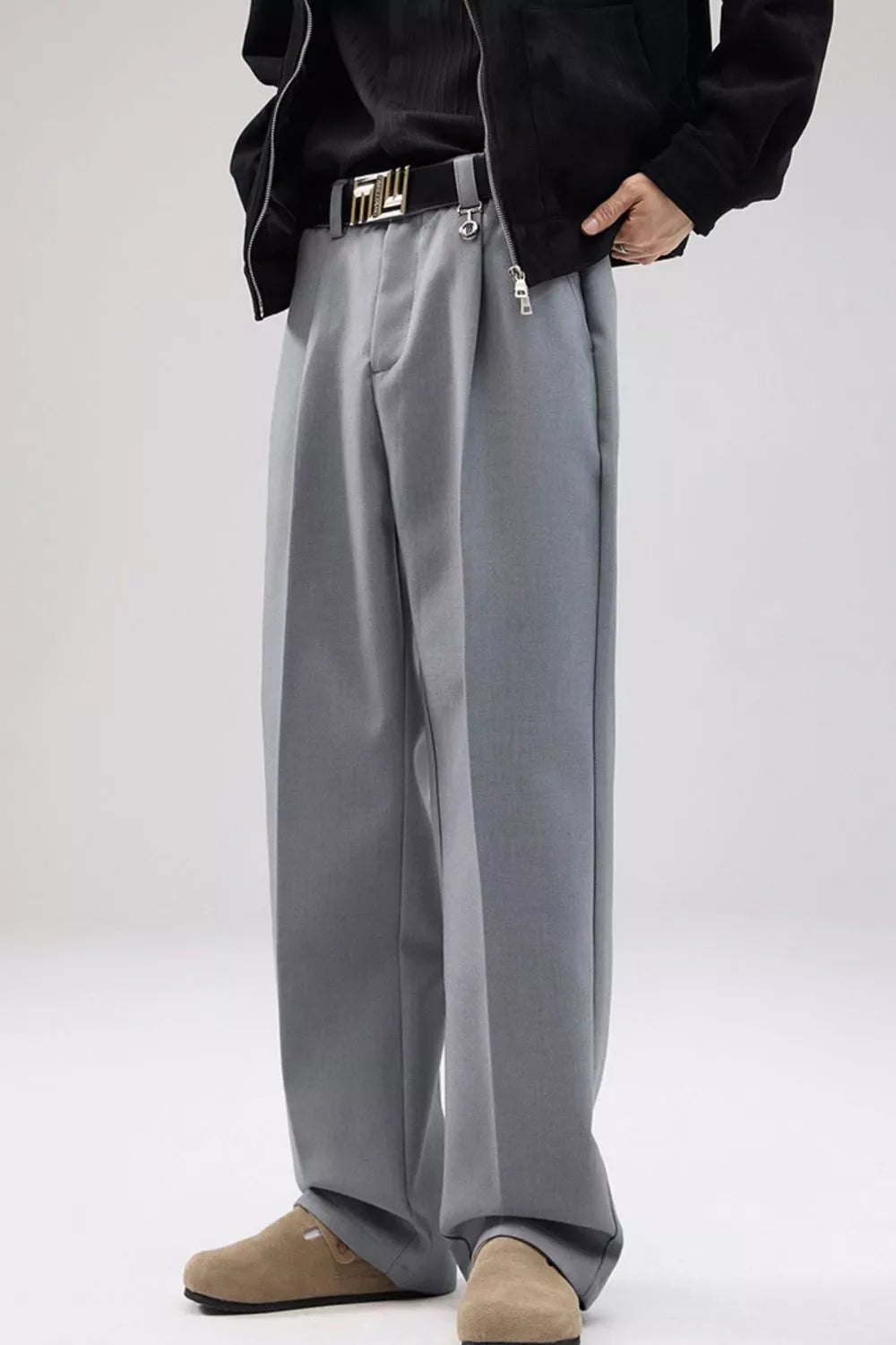 Men's Full Size Wide Leg Pleated Pants Plus Size