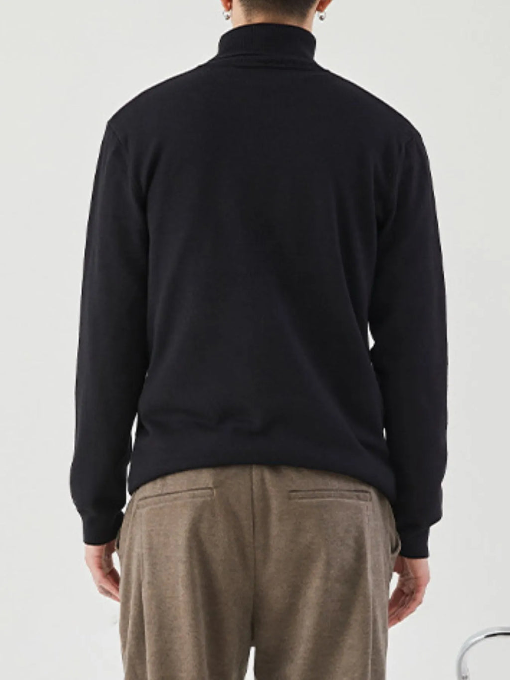 Men's Plus Size Ribbed Hem Long Sleeve Sweater