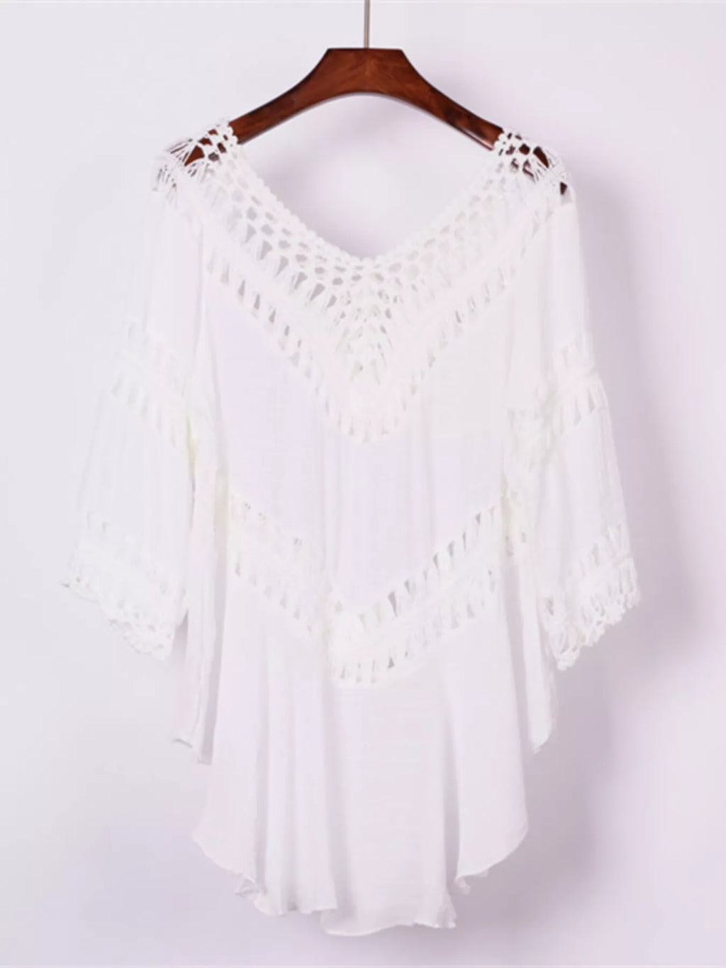 Crochet Trimmed Flowy Cover Up Dress