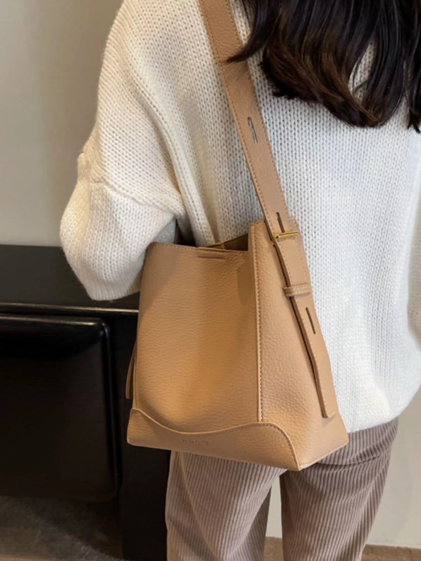 Leather Adjustable Strap Crossbody Bag