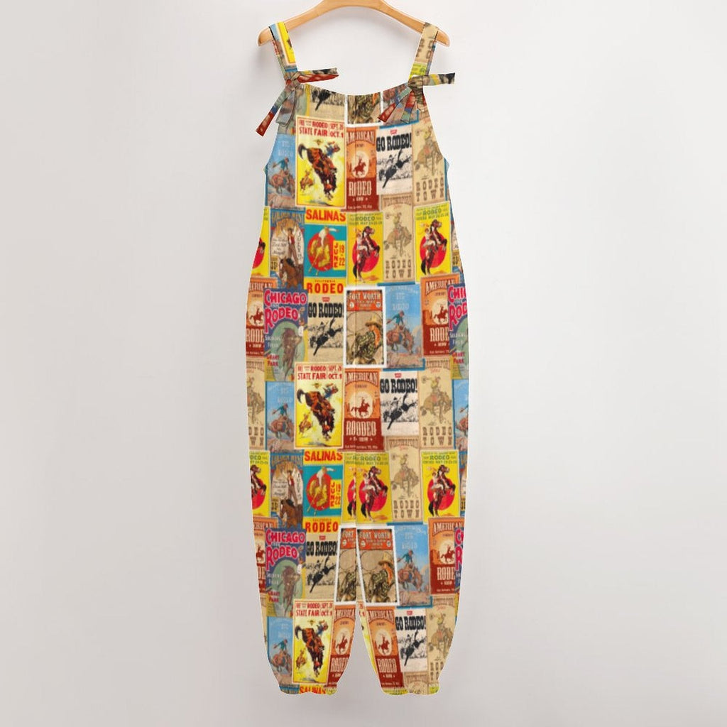 Baha Ranch Vintage Rodeo Poster Overalls Jumpsuit