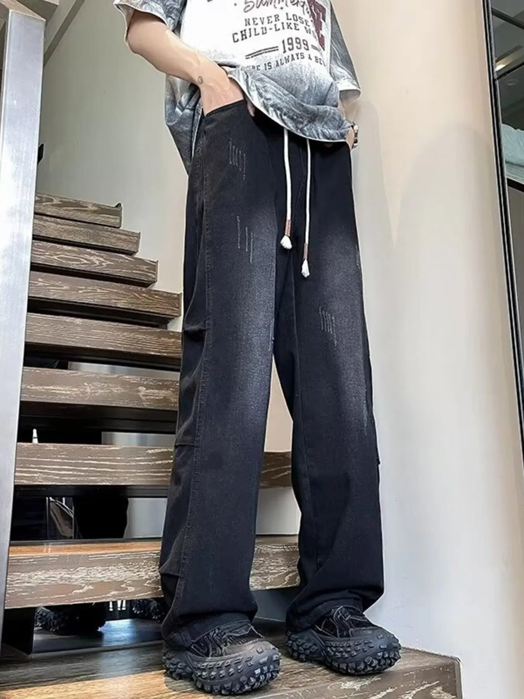 Men's Plus Size Wide Leg Jeans