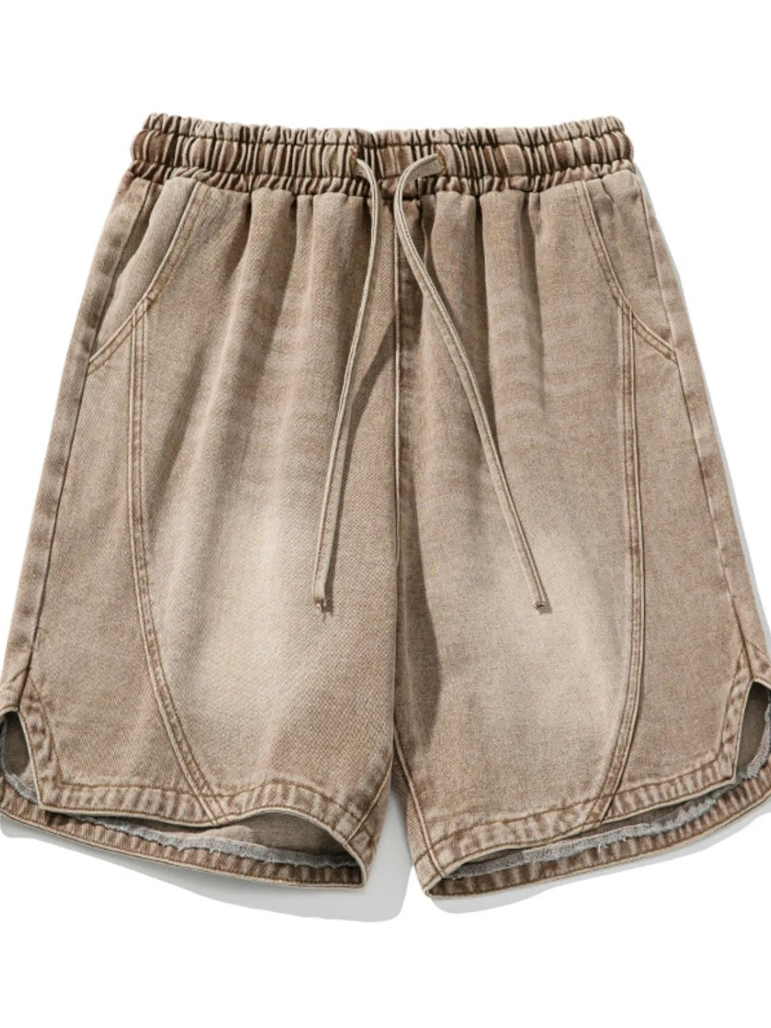 Men's Plus Size Drawstring Denim Shorts