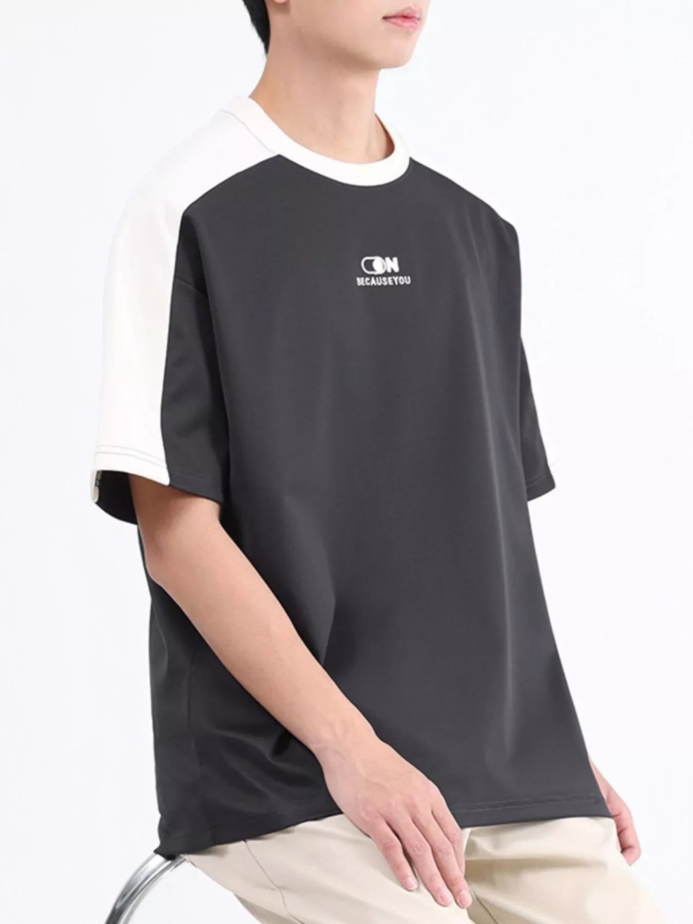 Men's Plus Size Color Block Casual T-Shirt