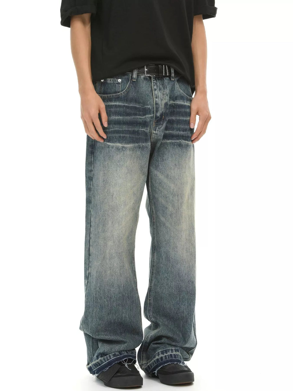 Men's Loose Fit Vintage Wash Jeans