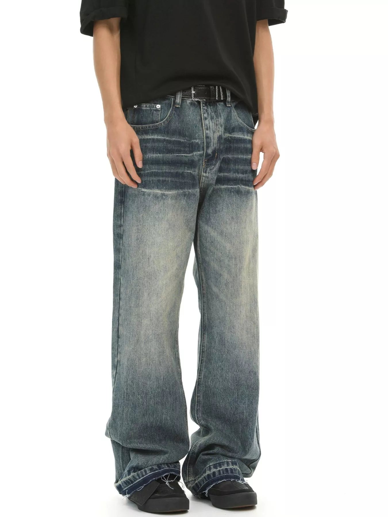 Men's Loose Fit Vintage Wash Jeans