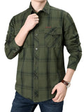 Men's Plus Size Casual Plaid Long Sleeve Shirt