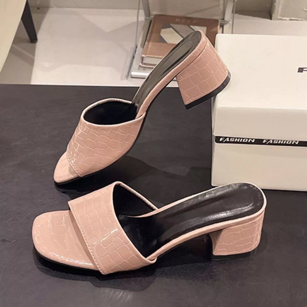 Open Toe Block Heels Sandals