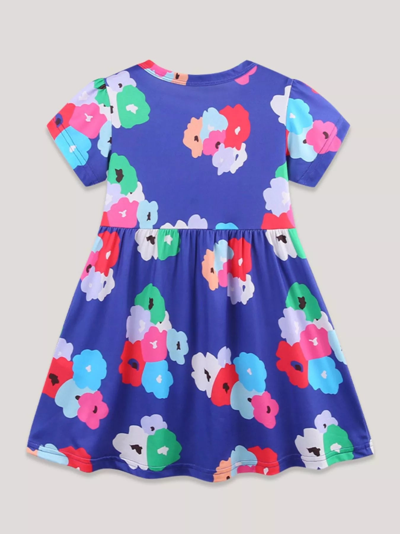 Children's Floral Print Casual Short Sleeve Dress