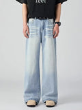 Men's Plus Size Wide Leg Wash Jeans