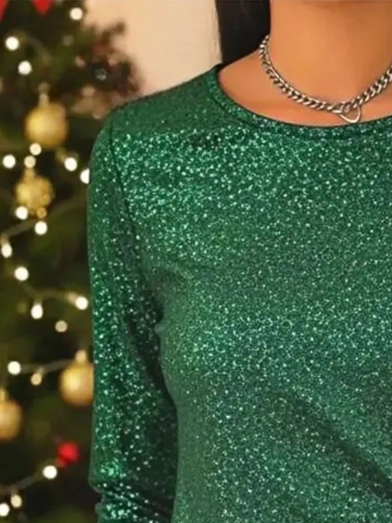 Full Size Sequin Bow-Knot Long Sleeve Top Plus Size