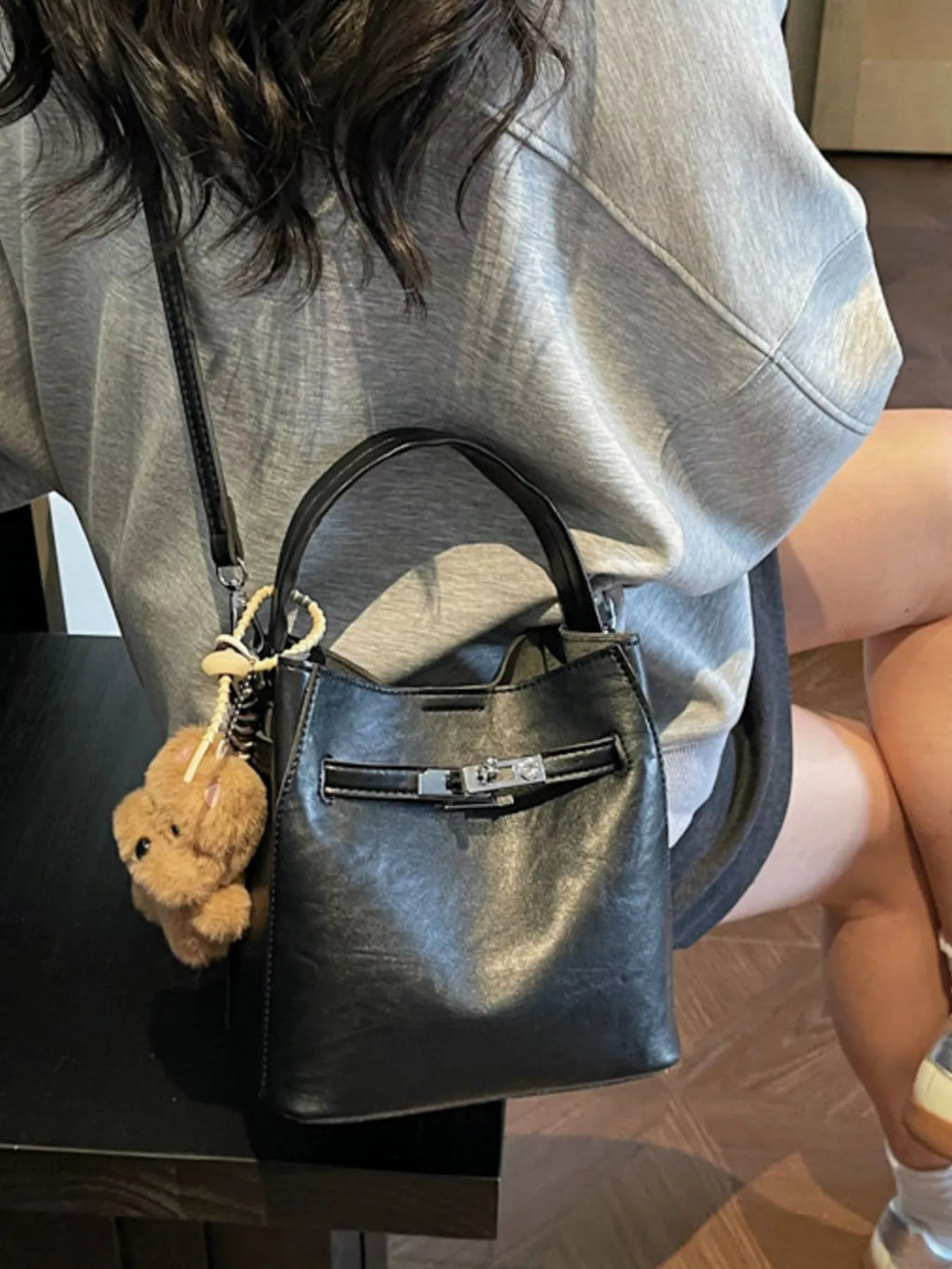 Buckle Leather Crossbody Bag