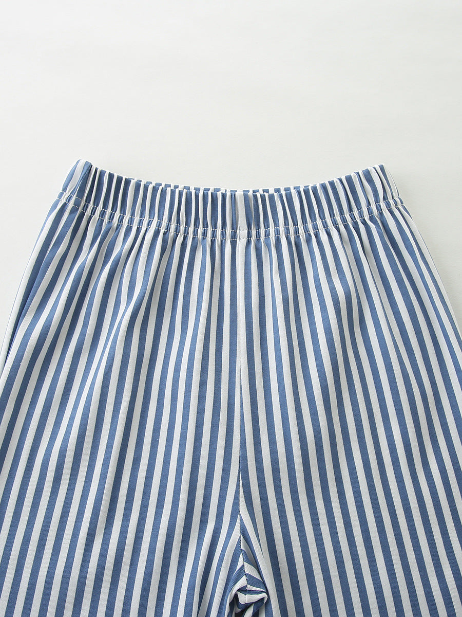 Children's Sailboat Graphic Tee and Striped Shorts Set