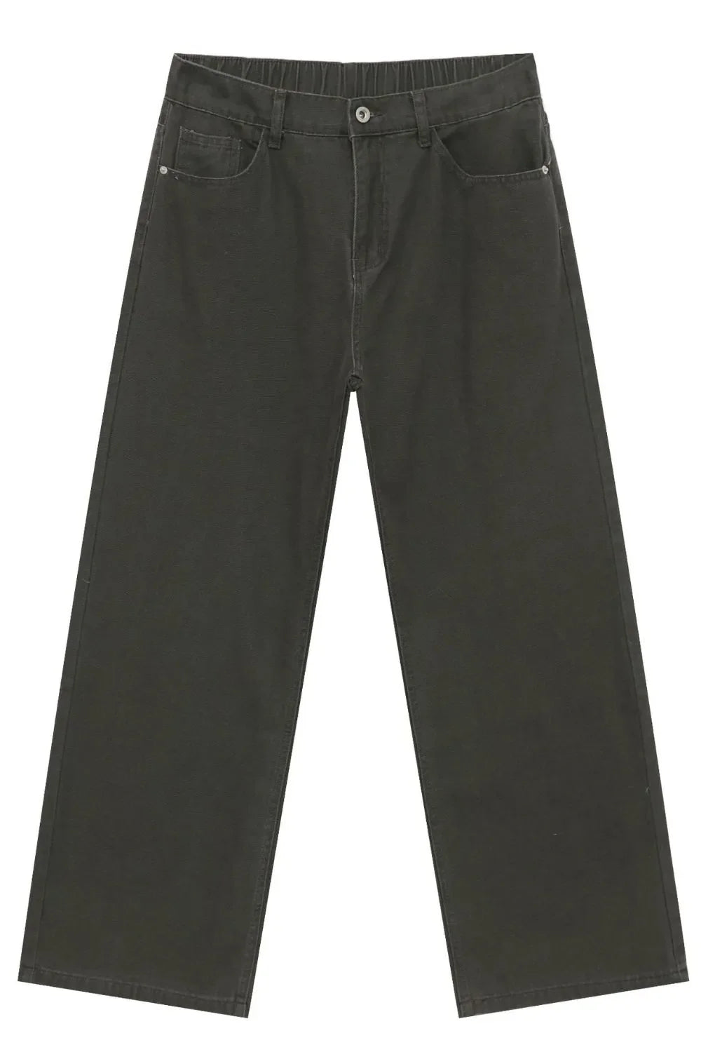 Men's Half Elastic Waist Jeans with Pockets