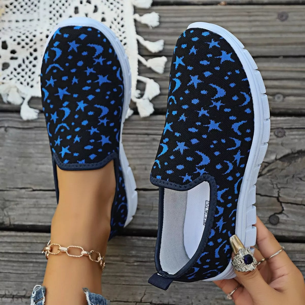 Round Toe Platform Slip-Ons