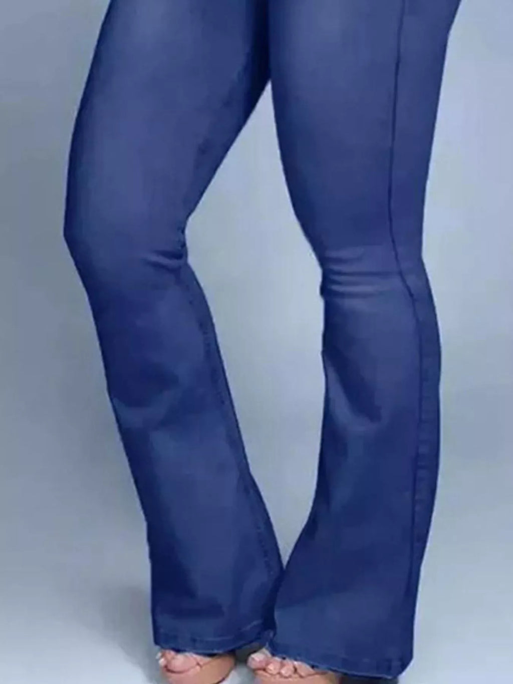 Full Size Wash High-Waisted Flare Jeans Plus Size