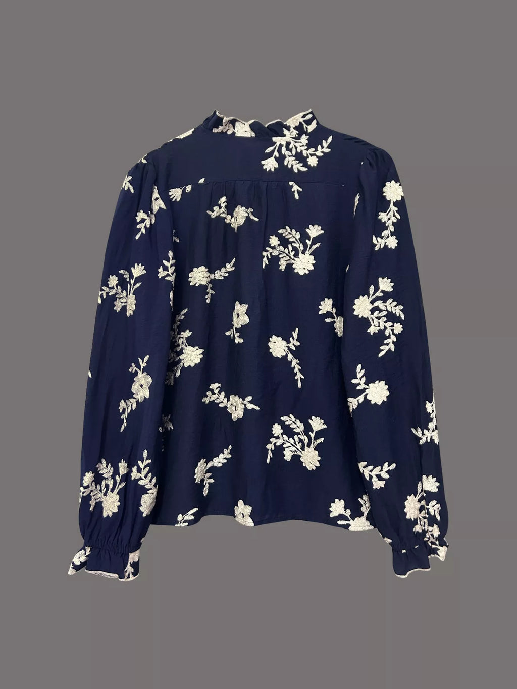 Floral Embroidered Long Sleeve Shirt